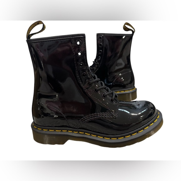 dr martins 1460 WOMEN'S PATENT LEATHER LACE UP BOOTS - Picture 4 of 9